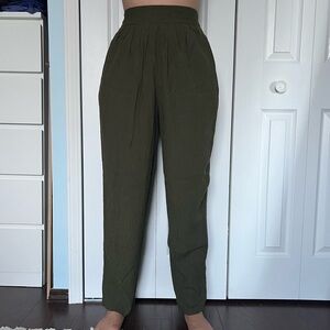 Women's San Moire Green Flowy Pants - S/M
